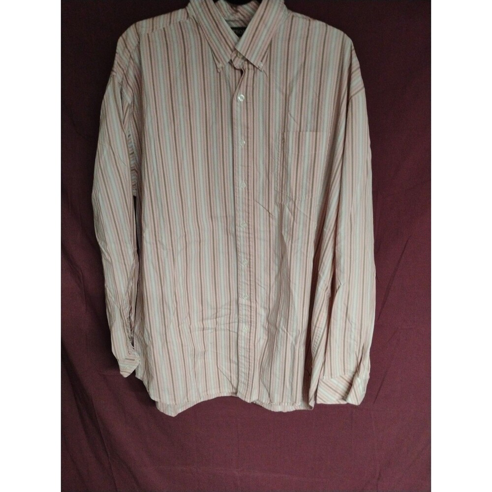 Stetson Mens 2XL Pink Striped Long Sleeved Button Shirt Western Rodeo
